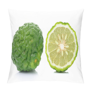 Personality   Bergamot Fruit On White Background. Pillow Covers