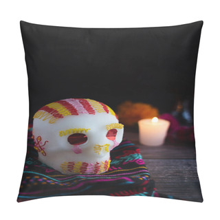 Personality  Mexican Sugar Skull Traditional For Day Of The Dead In Mexico Pillow Covers
