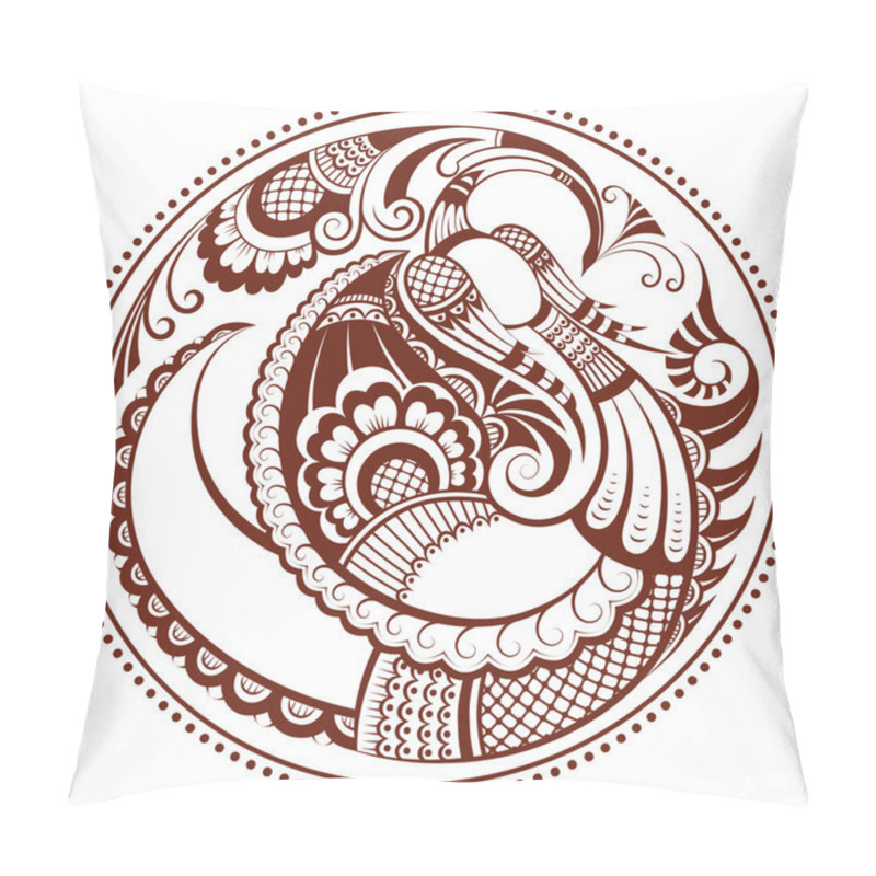 Personality  Abstract phoenix bird. The vector paisley background isolated on white pillow covers