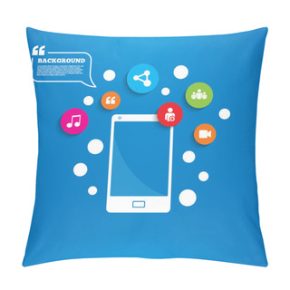 Personality  Group Of People And Share Icons. Pillow Covers