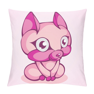Personality  Cute Purple Kitty, Vector Pillow Covers