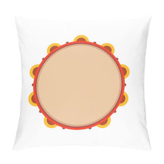 Personality  Tambourine Instrument Vector Icon Illustration Music. Isolated  Pillow Covers