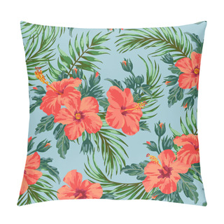 Personality  Tropical Leaves And Flowers Pillow Covers