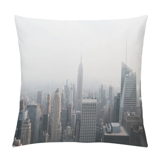 Personality  Aerial View Of New York Skyline And Attractions, USA. Pillow Covers
