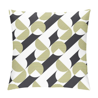 Personality  Stripes And Circles Vector Seamless Pattern Pillow Covers