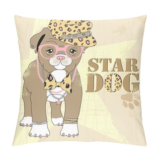Personality  Vector Illustration Of Fashion Dog Pillow Covers