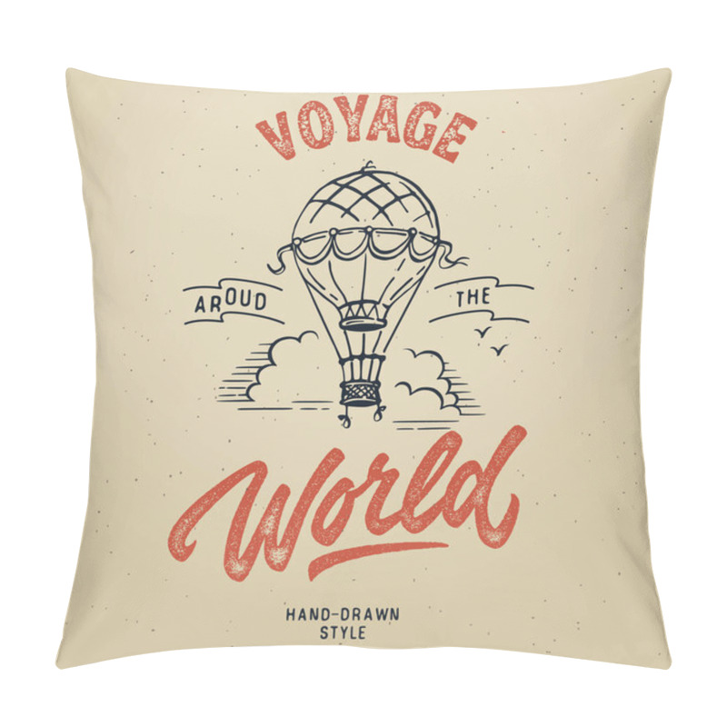 Personality  Set of vector vintage hand drawn logotype with lettering elements on wood planks pillow covers