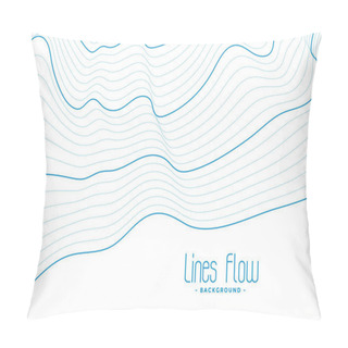 Personality  Abstract White Background With Blue Contour Lines Pillow Covers