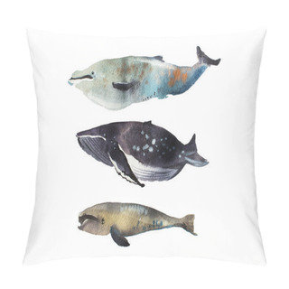 Personality  Watercolor Whales Hand Drawn  Pillow Covers
