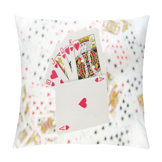 Personality  Playing Cards Isolated - Royal Flush Pillow Covers