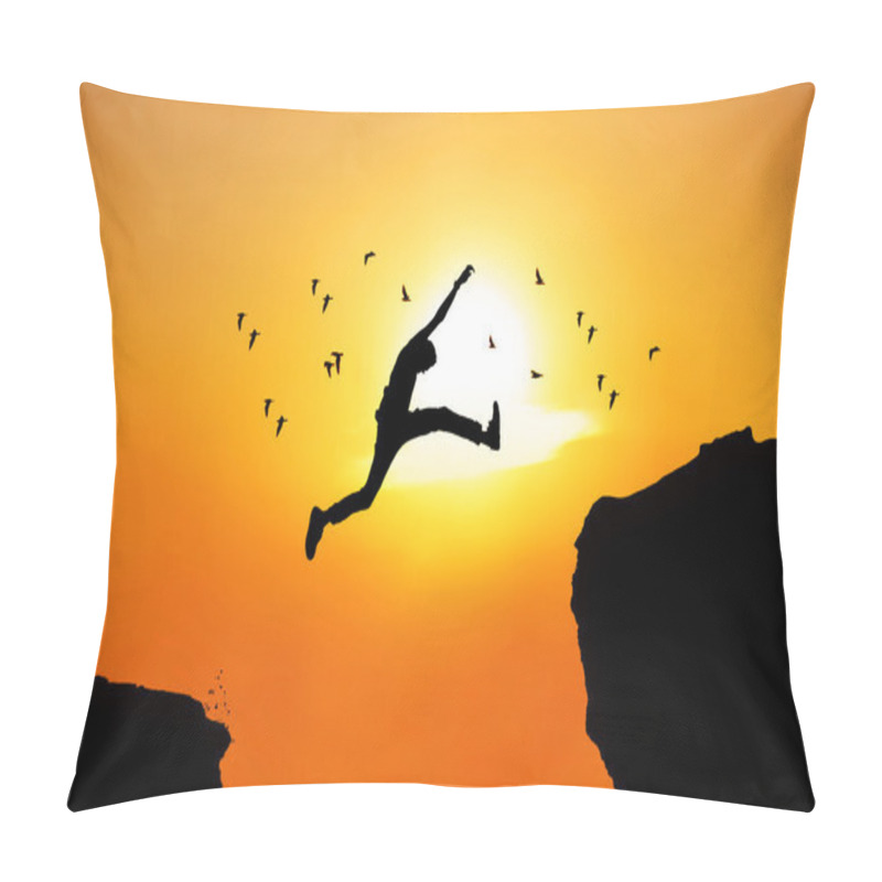 Personality  Man With Courage On Sunrise Pillow Covers