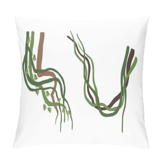 Personality  Climbing And Tangled Liana Long-stemmed Woody Vine Vector Set Pillow Covers