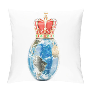 Personality  Earth Globe With Golden Crown, 3D Rendering Pillow Covers