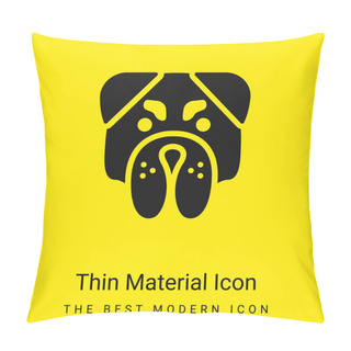 Personality  Angry Bulldog Face Minimal Bright Yellow Material Icon Pillow Covers