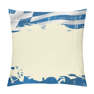 Personality  Grunge Greek Flag Poster Pillow Covers