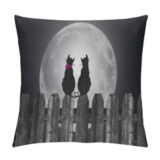 Personality  Cats In The Moonlight Pillow Covers