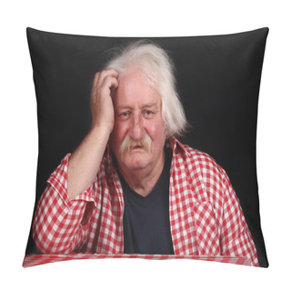 Personality Old Man Is Looking In Camera Pillow Covers