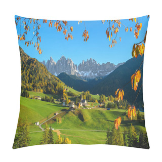 Personality  Dolomites Mountain Village In Autumn Pillow Covers