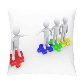 Personality  People Offer Help To Another To Join Them Pillow Covers