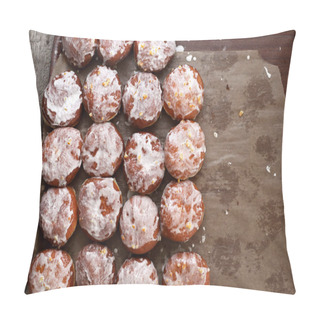 Personality  Traditional Donuts With Icing Stuffed With Marmalade. Pillow Covers