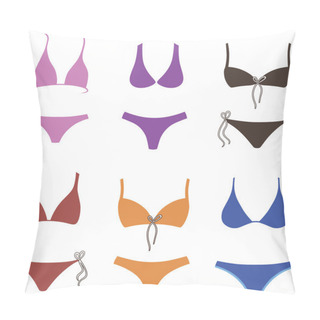 Personality  Swimsuit Model Isolated Vector Set Pillow Covers