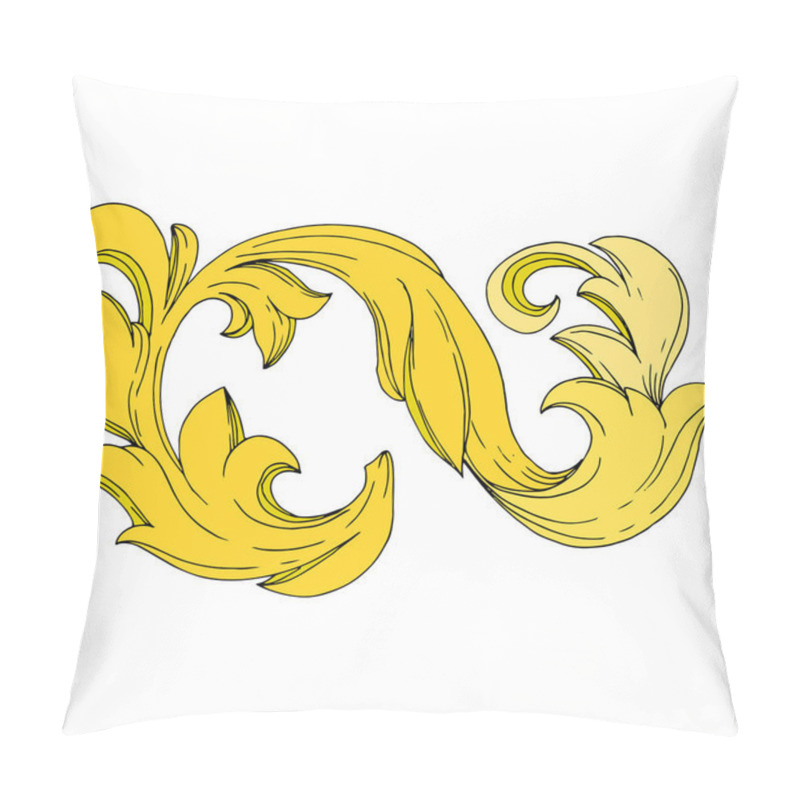 Personality  Vector Golden monogram floral ornament. Black and white engraved ink art. Isolated monograms illustration element. pillow covers