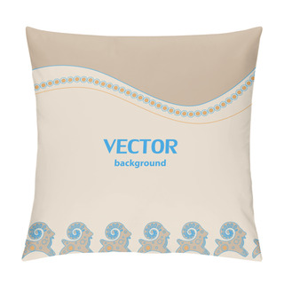 Personality  Ethnic Pattern Background With Goats - Vector Illustration Pillow Covers