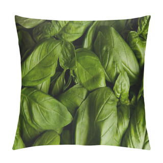 Personality  Full Frame Shot Of Ripe Green Basil For Background Pillow Covers
