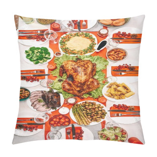 Personality  Served Table For Christmas Dinner Pillow Covers