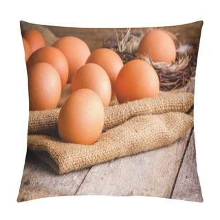 Personality  Fresh Farm Eggs On Sacking Pillow Covers
