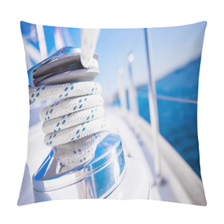 Personality  Sailboat Winch And Rope Yacht Detail. Yachting Theme Pillow Covers