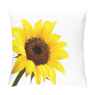 Personality  Background With Yellow Sunflower. Vector Pillow Covers