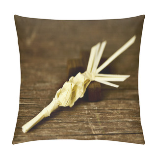 Personality  Traditional Spanish Braided Palm To Be Blessed On Palm Sunday Pillow Covers