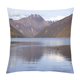 Personality  Mountain Range And Lake Near Mt. St Helen's WA. Pillow Covers