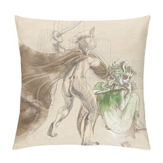 Personality  Perseus And Medusa Pillow Covers