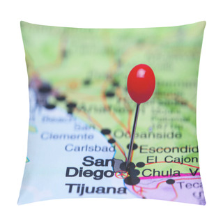 Personality  San Diego Pinned On A Map Of USA Pillow Covers