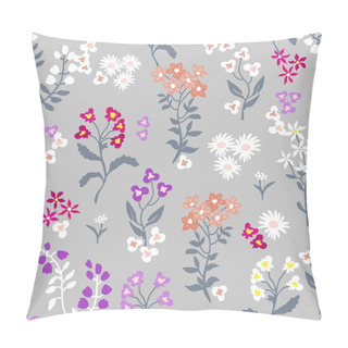Personality  Seamless Print With Wild Flowers. Pillow Covers
