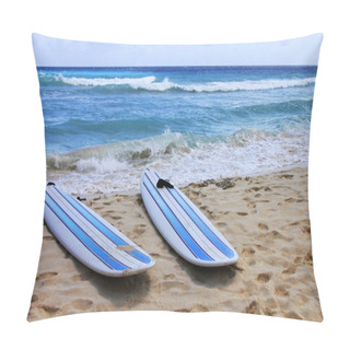 Personality  Surfboards At Beach Pillow Covers