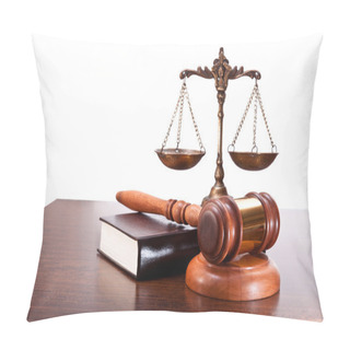 Personality  Scales Of Justice In The Courtroom Pillow Covers