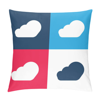 Personality  Ascendant Cloud Blue And Red Four Color Minimal Icon Set Pillow Covers