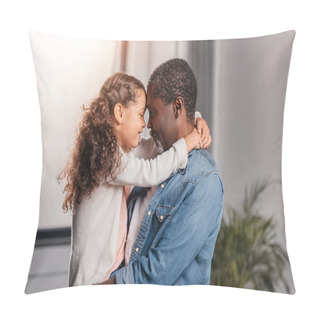 Personality  African American Man Holding Daughter  Pillow Covers