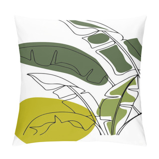 Personality  Vector Illustration Of Hand-drawn Sketch Tropical Plant With Green Spots On White Background  Pillow Covers