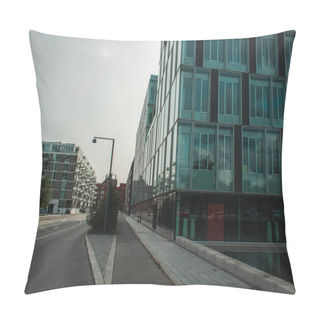 Personality  Urban Street With Walkway, Buildings And Sky At Background In Copenhagen, Denmark  Pillow Covers