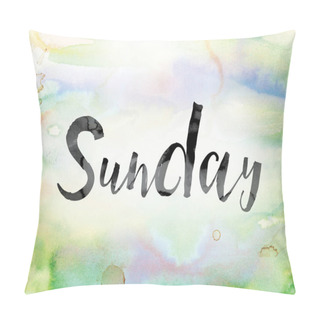 Personality  Sunday Colorful Watercolor And Ink Word Art Pillow Covers