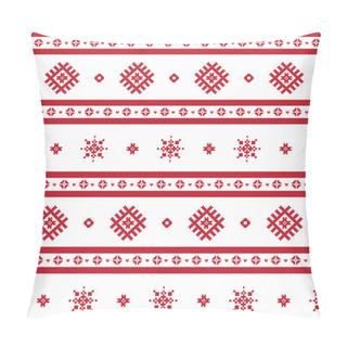 Personality  Red Nordic Knitted Seamless Pattern Pillow Covers