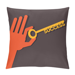 Personality  Success Key In Hand Stock Vector Pillow Covers