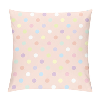 Personality  Colorful Dots, Baby Pink Background Retro Seamless Vector Pattern Pillow Covers