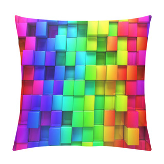Personality  Rainbow Of Colorful Boxes Pillow Covers