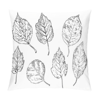 Personality  Vector Hand Drawing Leaves 5 Pillow Covers