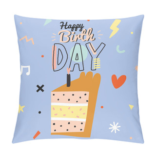 Personality  Happy Birthday Kids Set With Cute Holiday Party Elements Pillow Covers